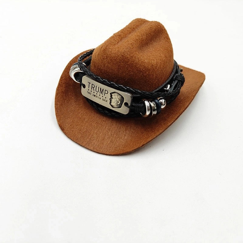 Cowboy Style Polyester Solid Color Pet Hat