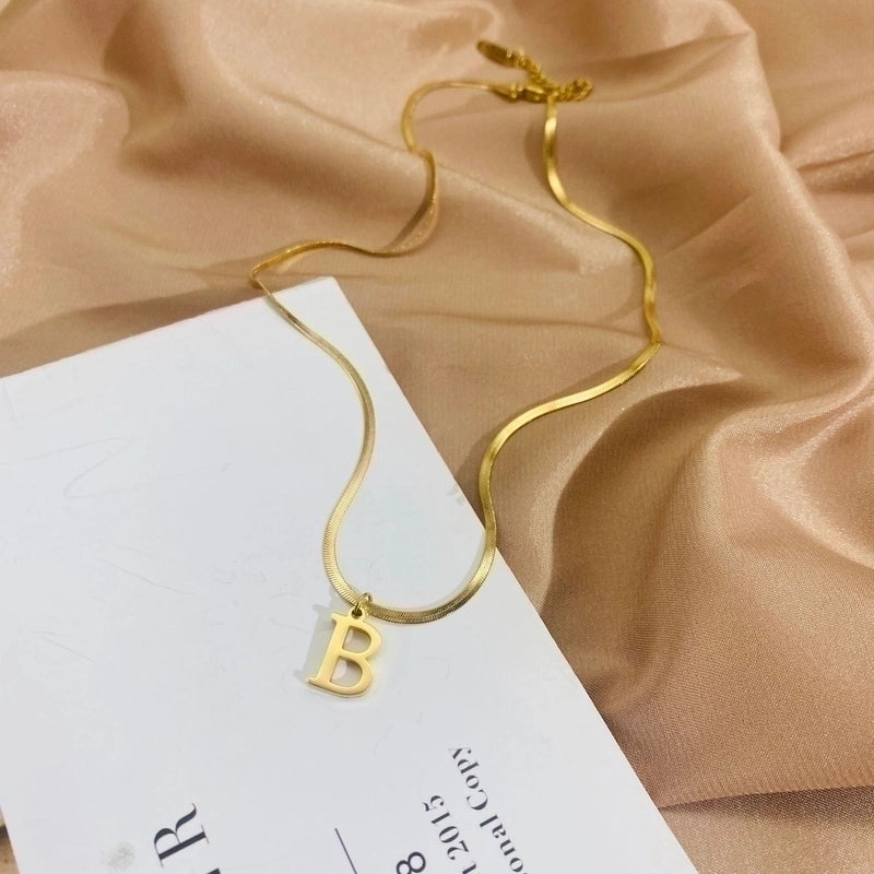 Minimalist Letter Titanium Steel Plating Necklace 1 Piece