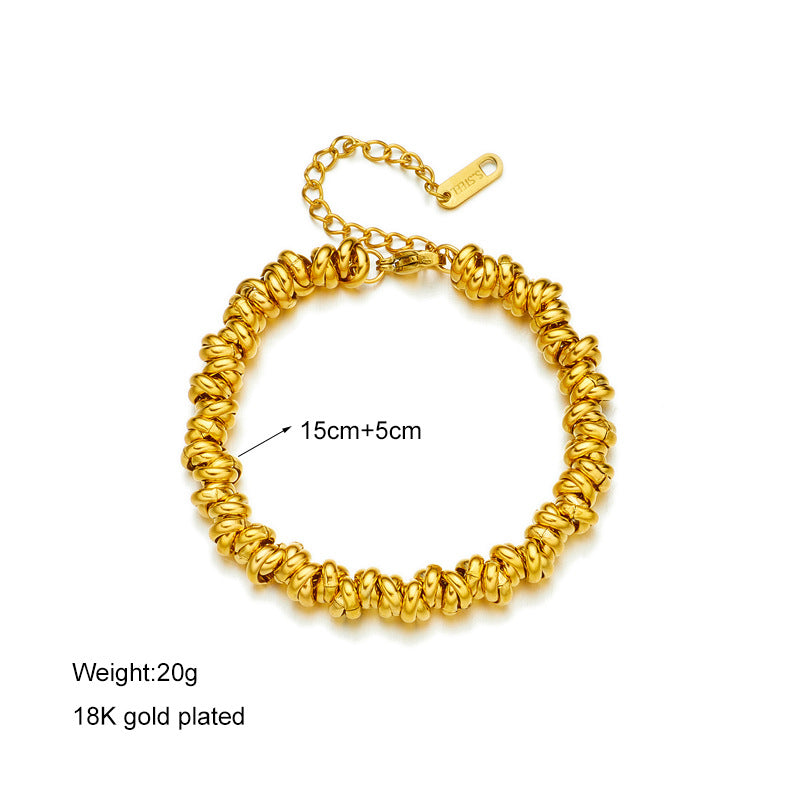 Women Circle Titanium Steel Electroplating Bracelets