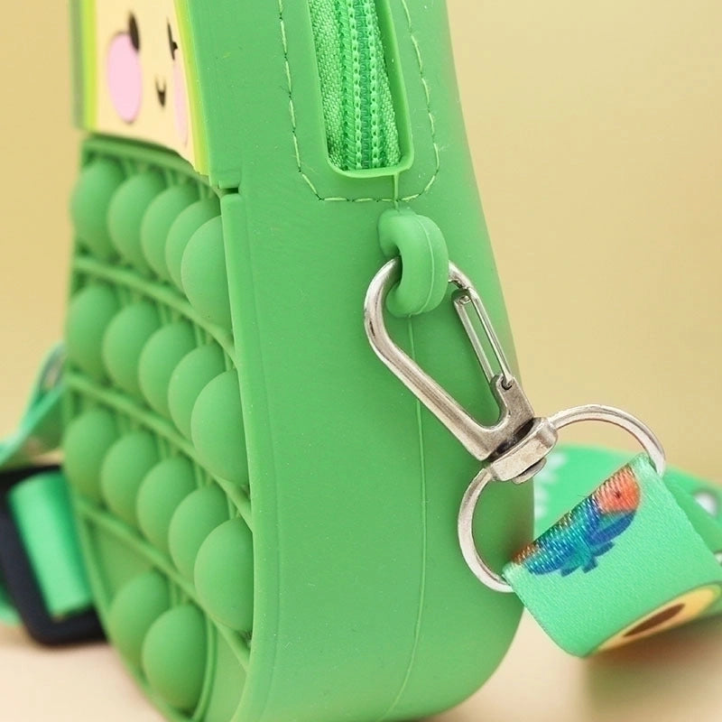 Kid's Medium Silica Gel Fruit Cute Profiled Zipper Crossbody Bag
