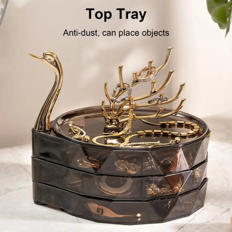 Swan Shaped 3 Layer Jewellery Organiser