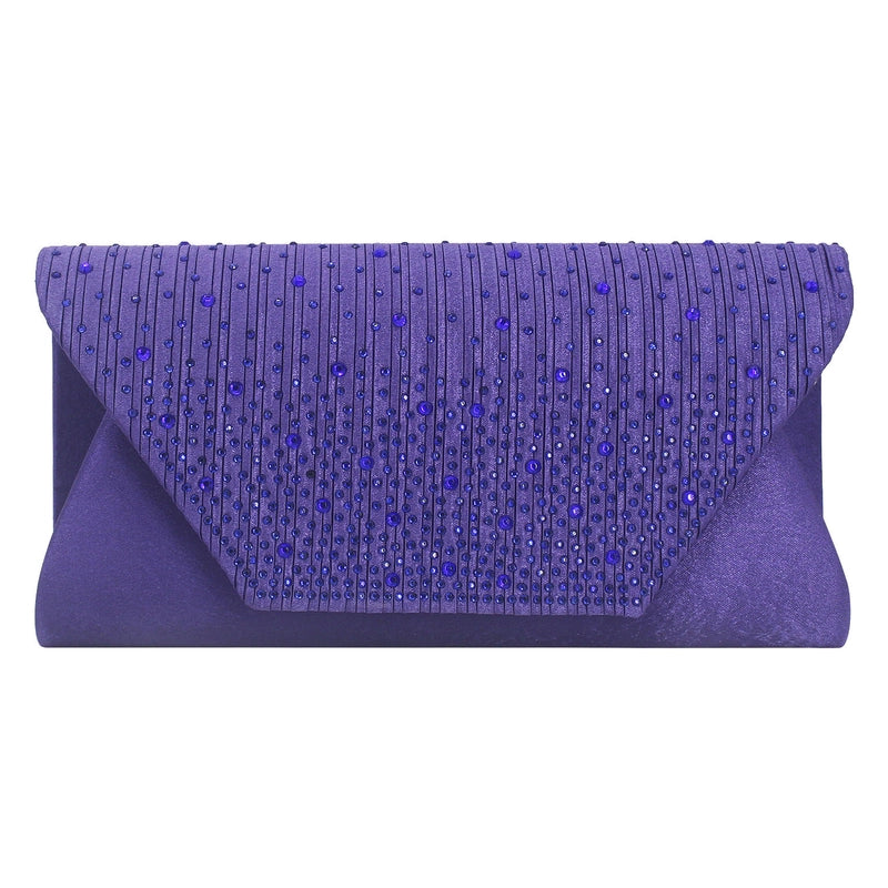 White Wine Red Dark Blue Satin Solid Color Rhinestone Square Evening Bags