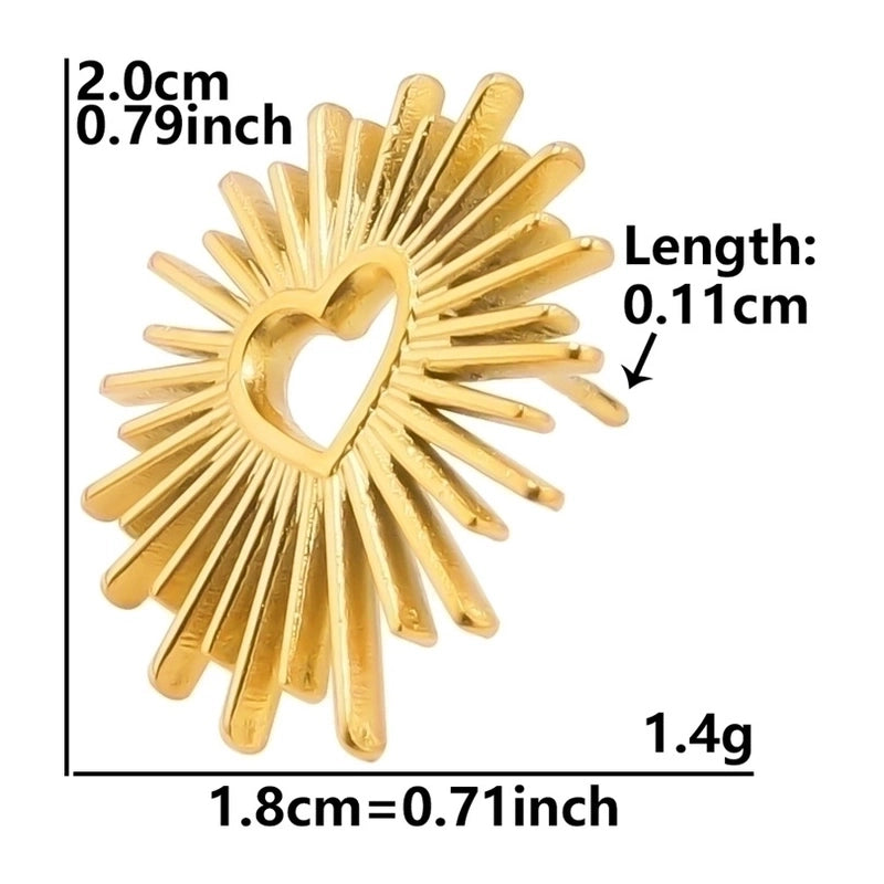 1 Pair Minimalist Heart Shape Plating 304 Stainless Steel Ear Studs