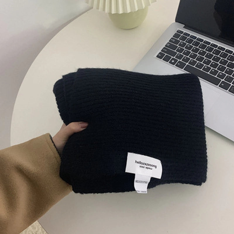 Klein Blue Thickened Knitted Wool Scarf Women's Winter  Good Riding Scarf Day Gift For Boys