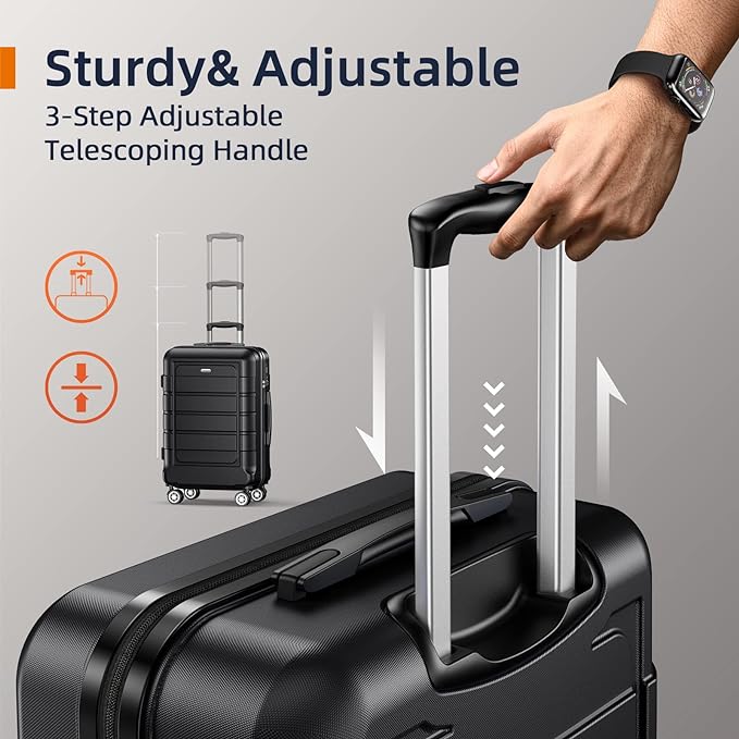 SHOWKOO Luggage PC+ABS Durable Expandable Hard Luggage with Dual Spinner Wheels TSA Lock