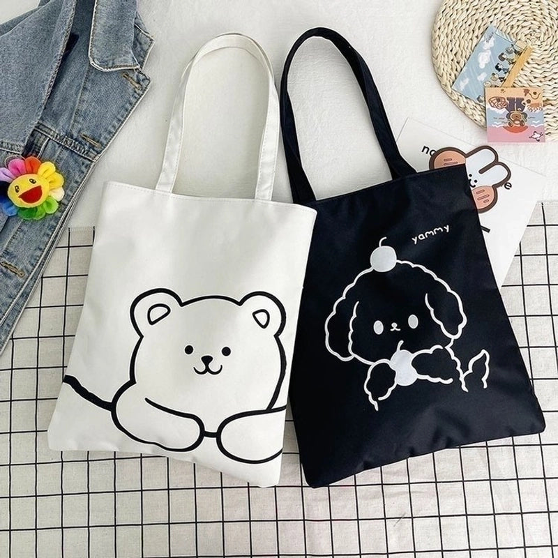 Women's Fashion Cartoon Oxford Cloth Shopping Bags
