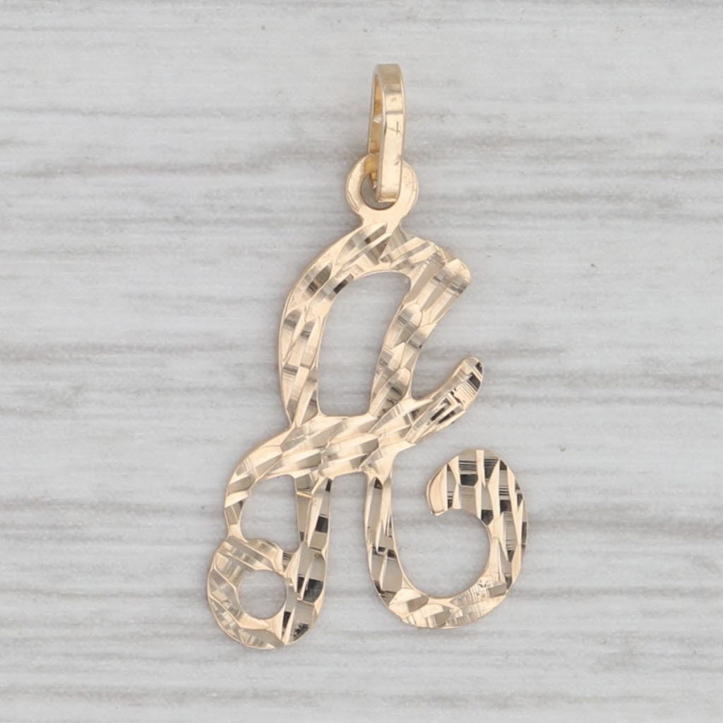 Letter Initial A Pendant 14k Yellow Gold Charm