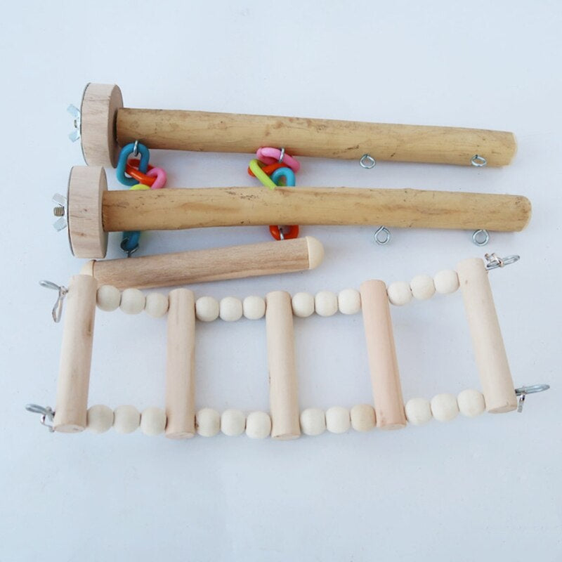 Wood Bird Perch Sleeping Stand Toy