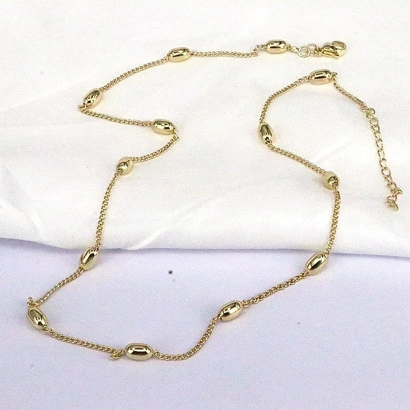 Minimalist Solid Color Copper Gold Plated Necklace In Bulk