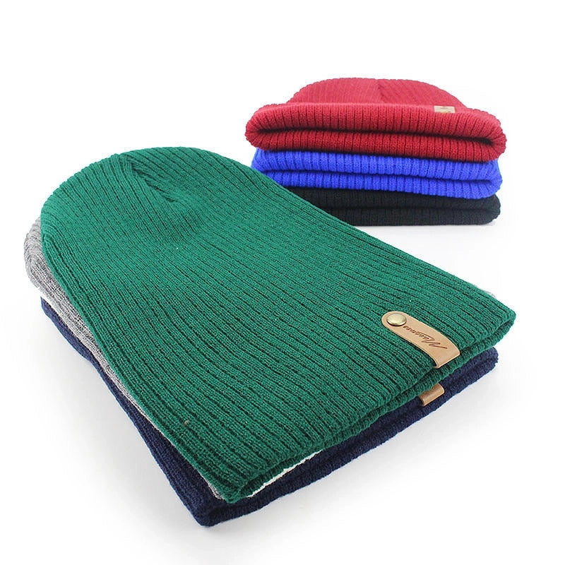 Hat Men's And Women's Autumn And Winter Knitted Wool Brimless Hat Pullover Hat Warm Fashion Adult Hat Hat
