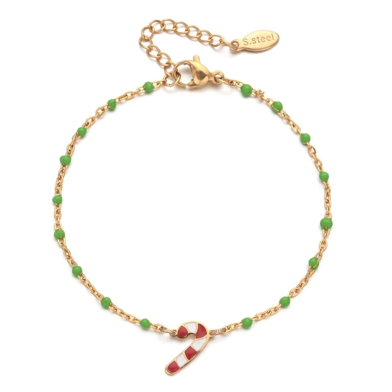 Cartoon Style Cute Candy Stainless Steel Bracelets In Bulk Christmas