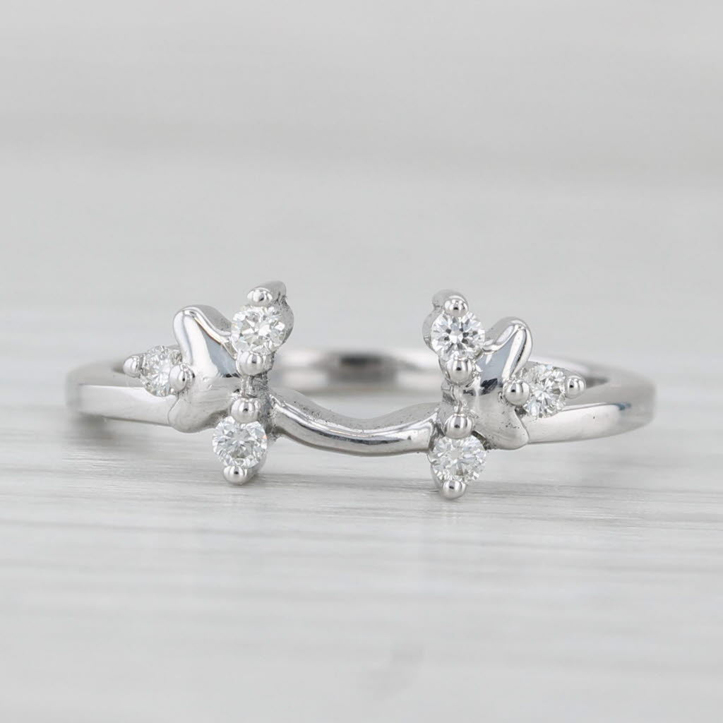 0.12ctw Diamond Ring Jacket Guard 14k White Gold Wedding Band Size 6
