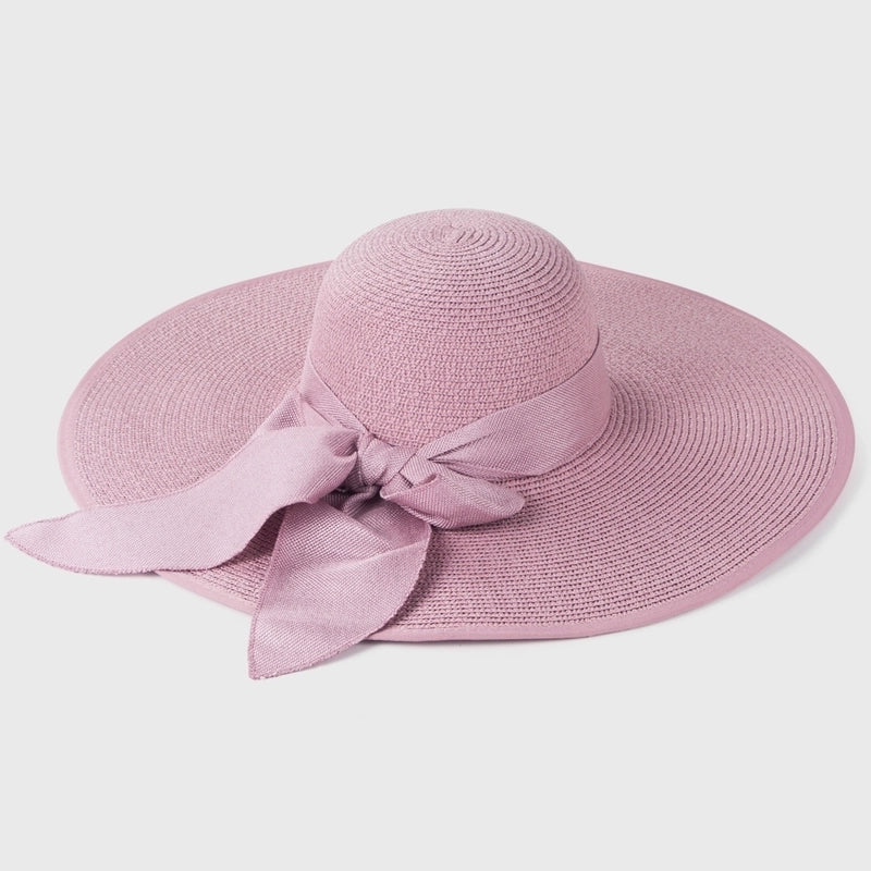 Large-edge Bow-knot Edging Straw Sunscreen Hat