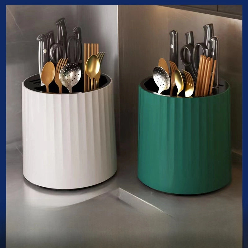 Hot Kitchen Rotating Knife Rack Storage Rack Multifunctional Household Chopsticks Kitchen Knife Tableware Shelf Storage Artifact