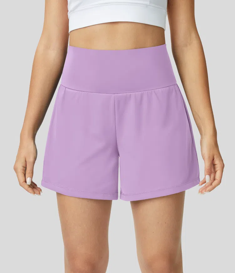 ⚡7 Packs for $24.98⚡Super High Waisted Back Pocket & Side Hidden Pocket 2-in-1 Yoga Shorts, 7/14 Color Sets