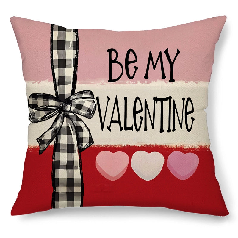 Valentine'S Day Elegant  Lady Letter Heart Shape Polyester Pillow Cases Couch & Sofa Decor