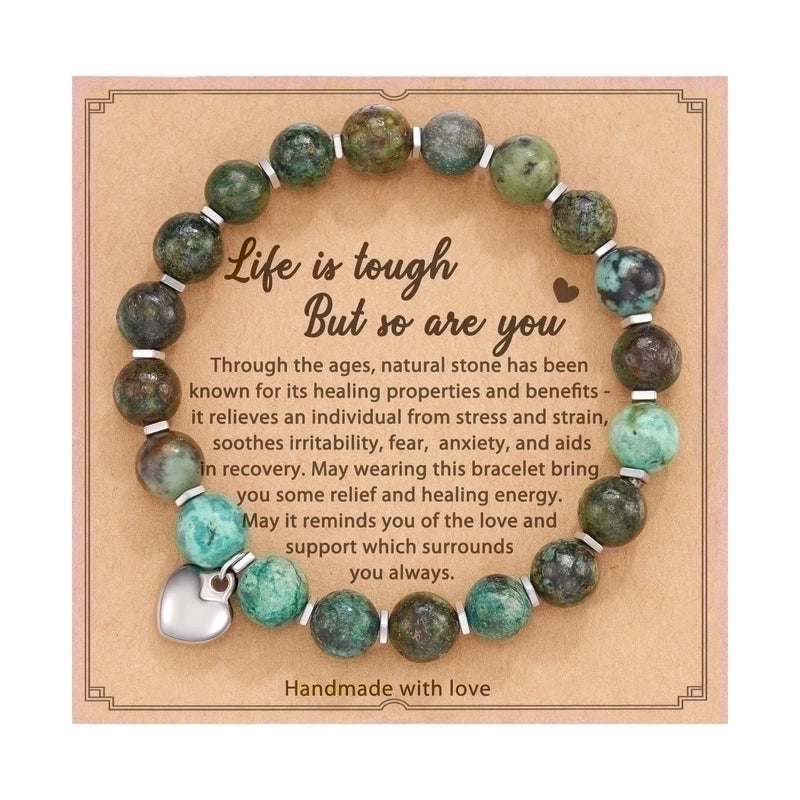 2 Pieces Retro Geometric Natural Stone Handmade Bracelets