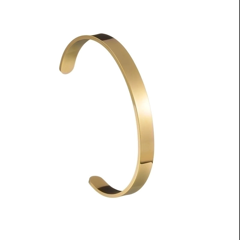 Minimalist Solid Color 201 Stainless Steel Gold Plated Cuff Bracelets In Bulk