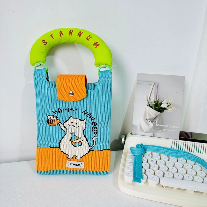 Women's Small Polyester Animal Letter Streetwear Square Magnetic Buckle Handbag