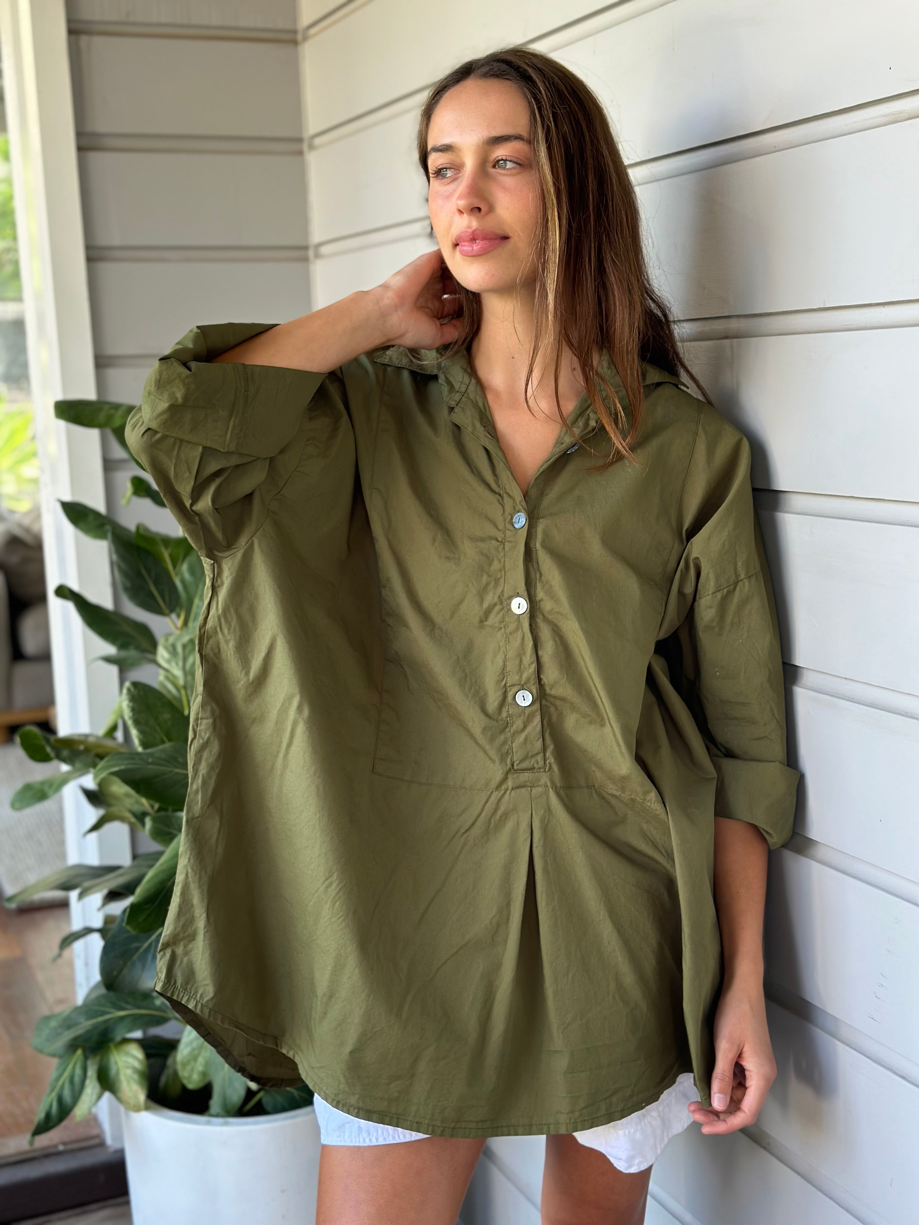 megan shirt - army cotton