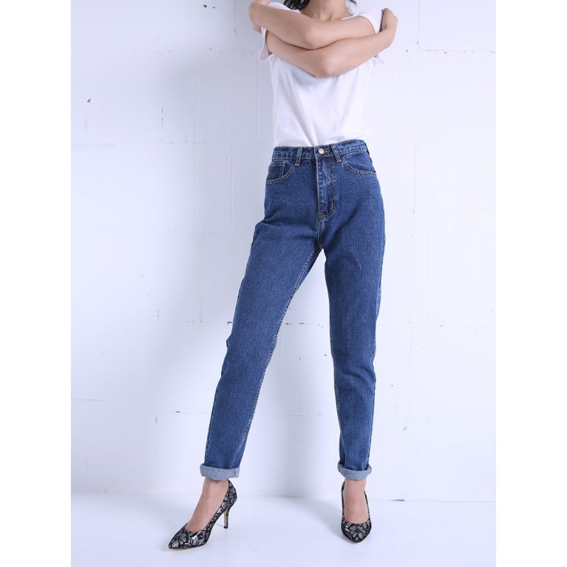 Women's Vintage High Waist Boyfriend Jeans