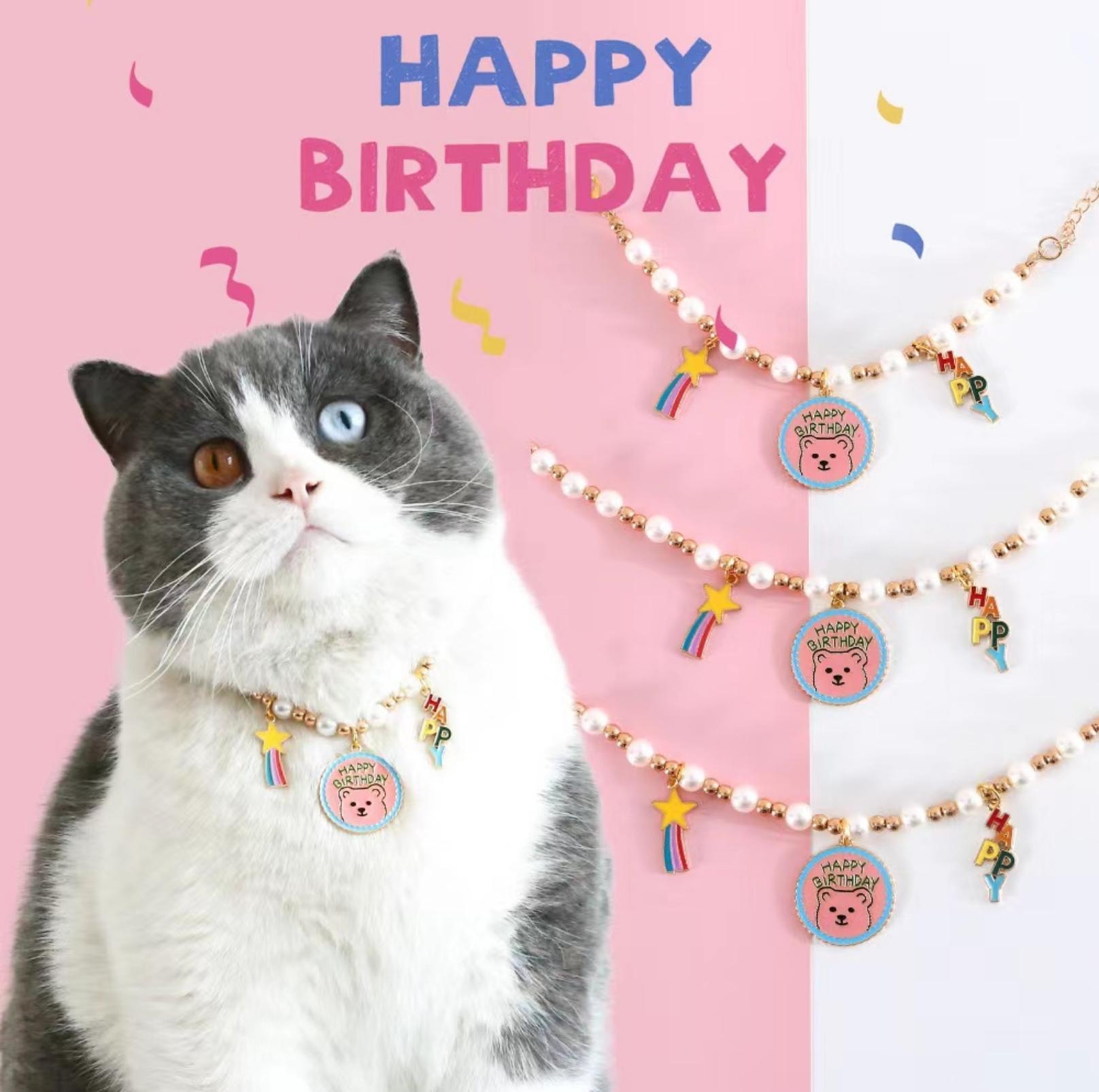 Adjustable Birthday Party Decor Pet Collar - Perfect for Celebrating