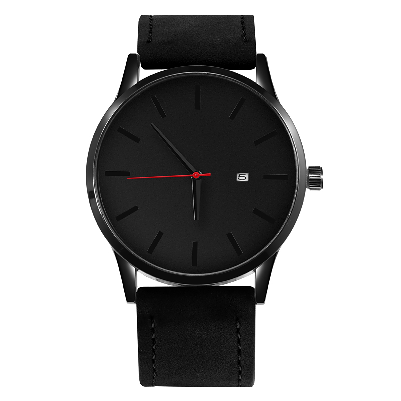 Fashionable minimalist leather watch