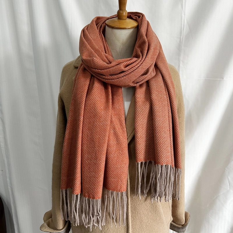 Unisex Sweet Minimalist Solid Color Imitation Cashmere Polyester Scarf
