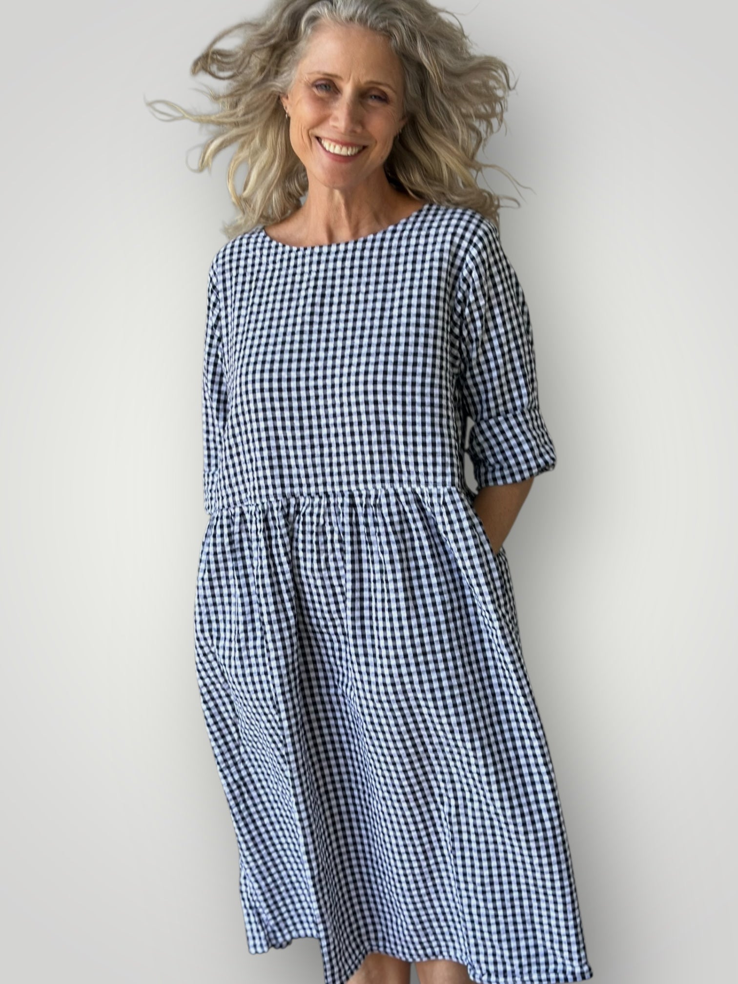 april dress - black  gingham