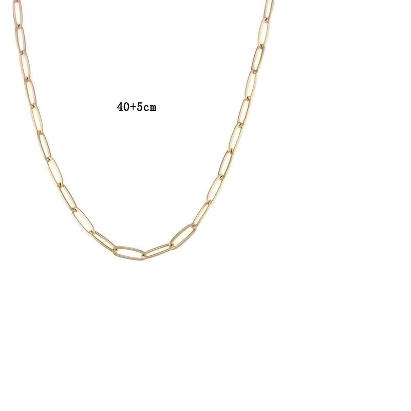 Minimalist Solid Color Stainless Steel 18k Gold Plated Bracelets Necklace