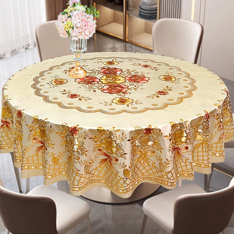 Elegant Classic Style Geometric Flower PVC Tablecloths Artificial Decorations