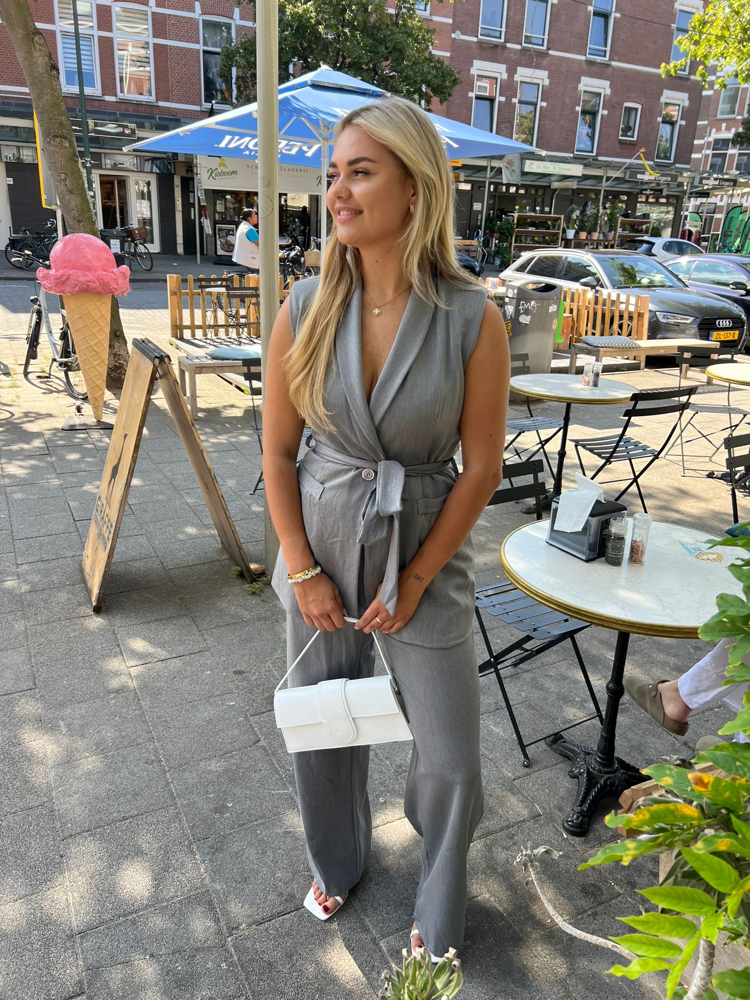 Kate two piece gilet set grey