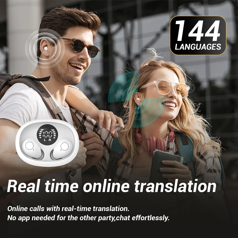 AI Translation Wireless Earphones 5.4 Bluetooth Headphones Sport Sleep Earbuds Noise Reduction Headset For Xiaomi Huawei Headset