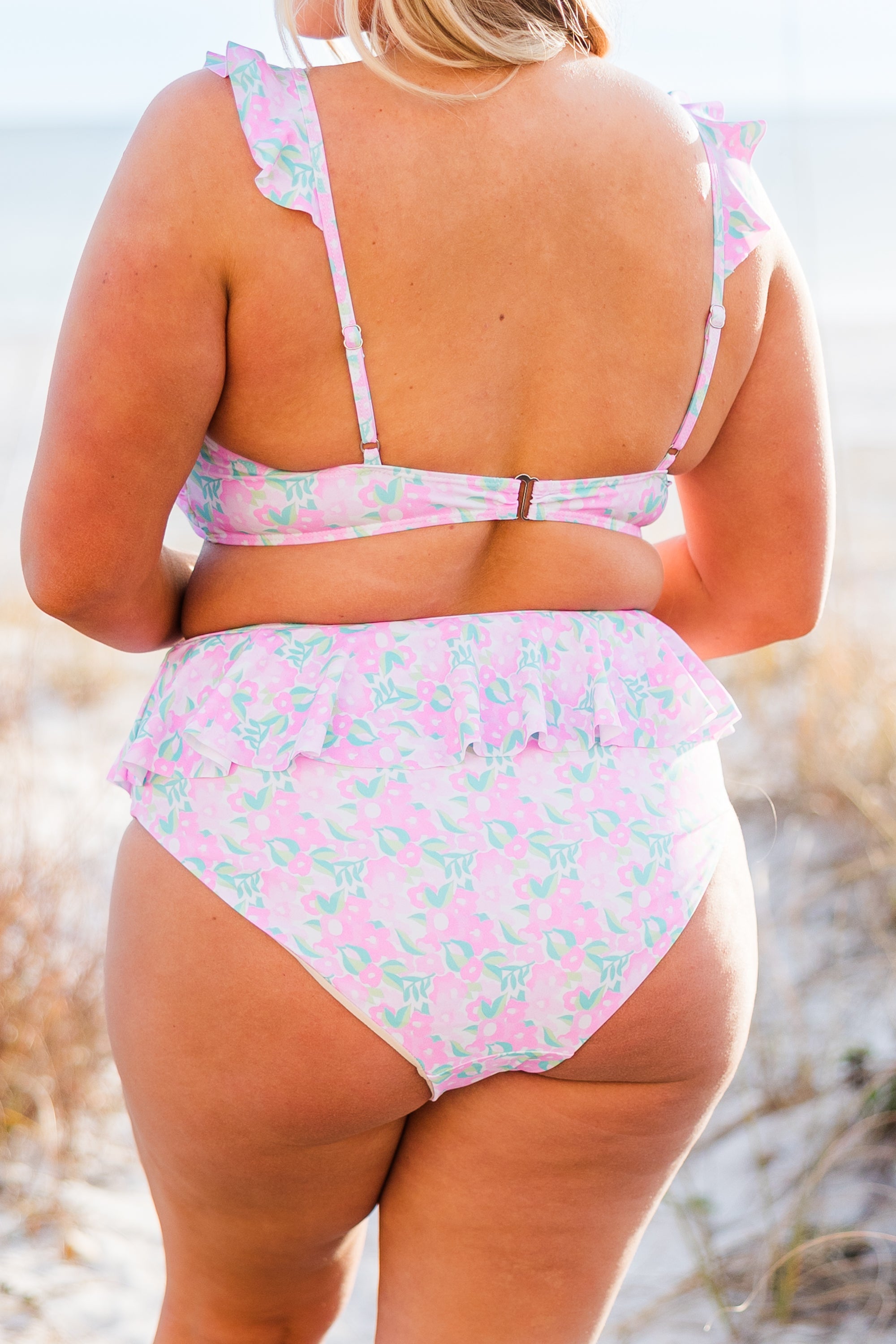 Sugar Sands Swim Bottom. Pink Floral