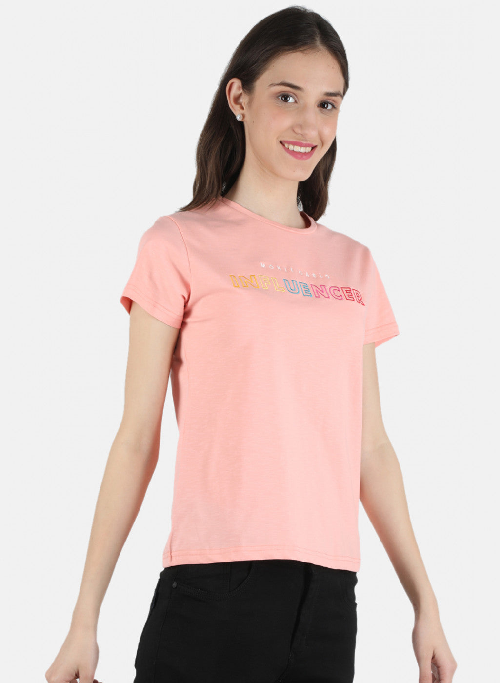 Women Peach Embroidered Top