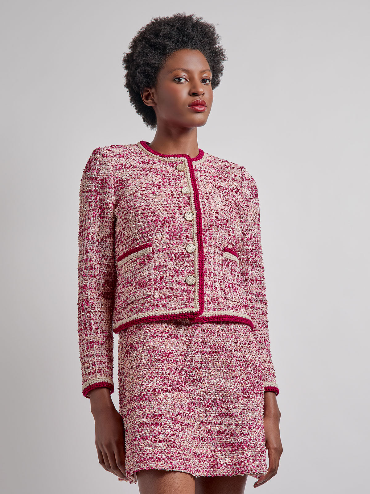 Heritage Boucle Crochet Trim Knit Jacket - Vanity Fit