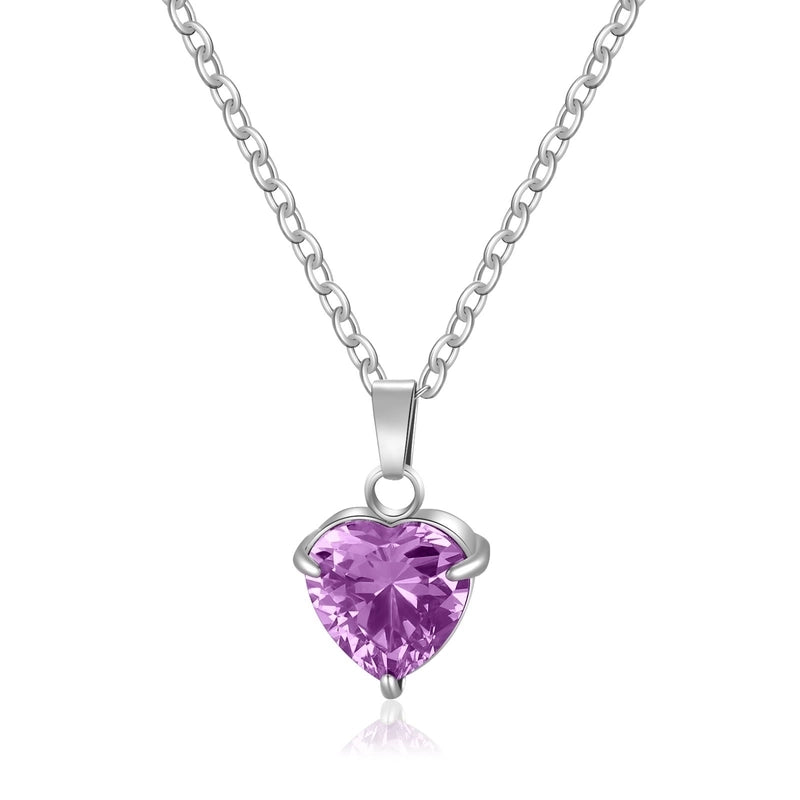 304 Stainless Steel 316 Stainless Steel  Minimalist Classic Style Inlay Heart Shape Zircon Pendant Necklace