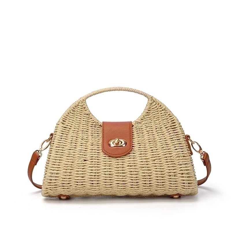 Women's Small Summer Straw Vacation Straw Bag