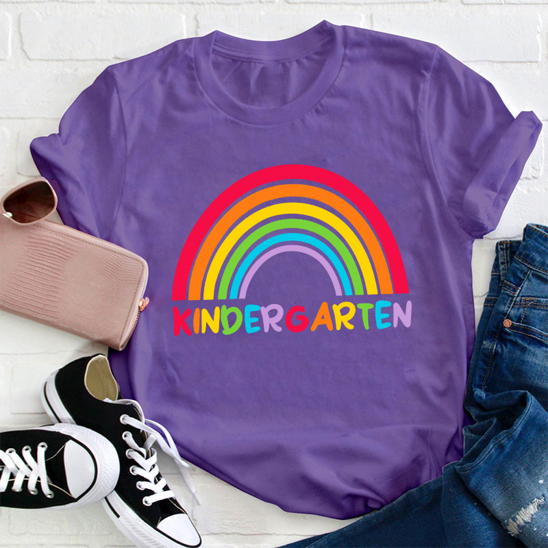 Personalized Grade Rainbow Teacher T-Shirt