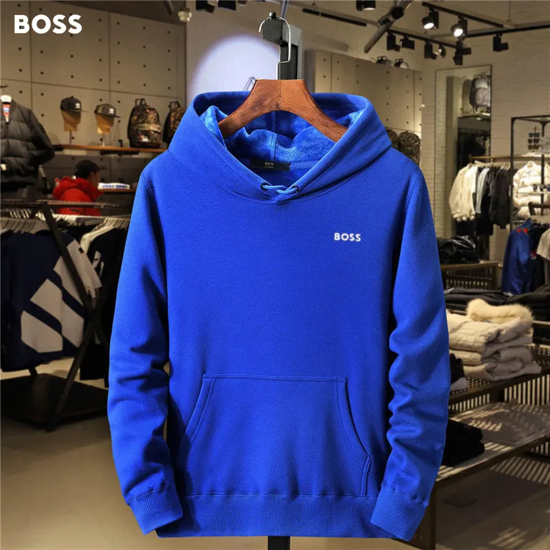 SOLID COLOR MENS CASUAL HOODIES COAT SWEATERSHIRT