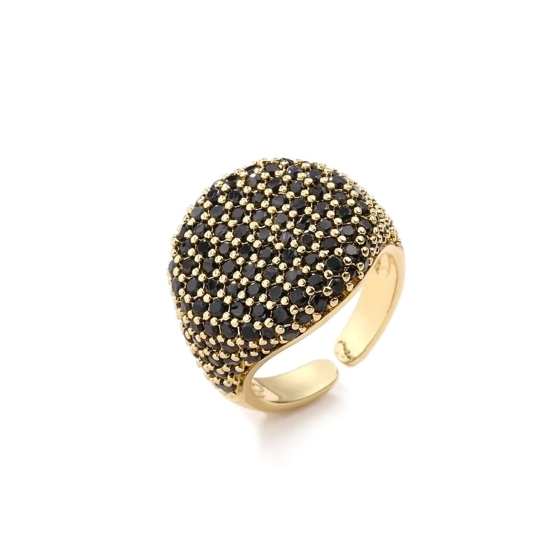 Copper Plating Geometric Zircon Copper Rings