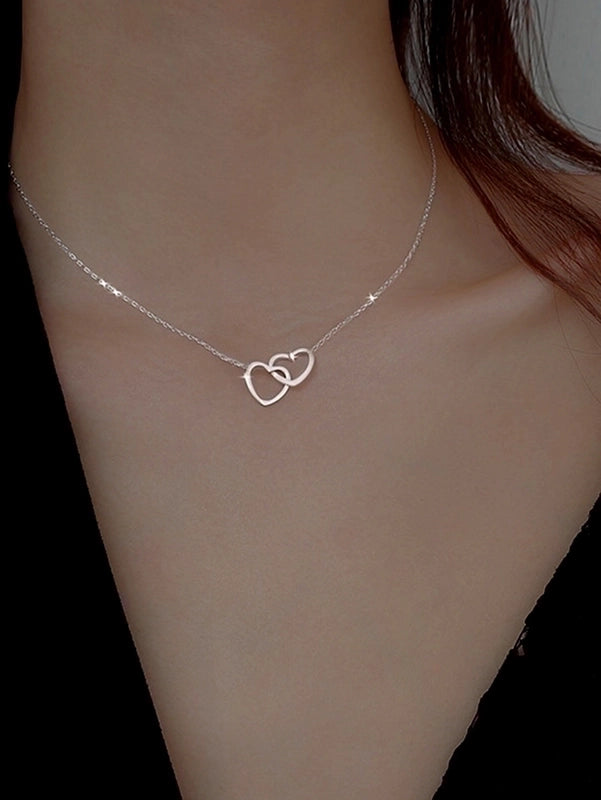 Elegant Solid Color Copper Inlay Rhinestones Pendant Necklace