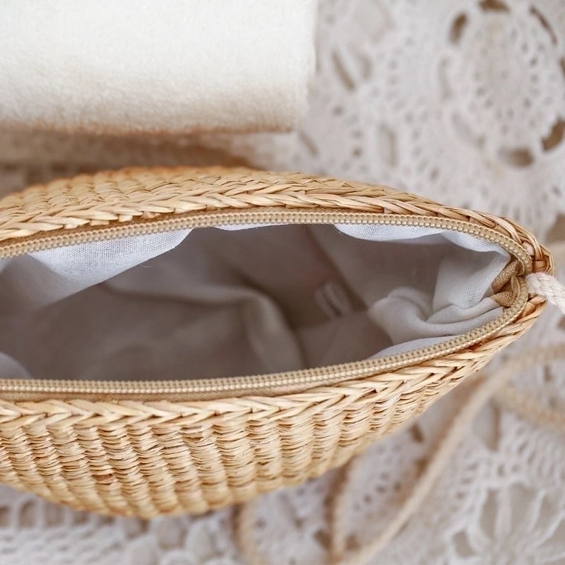 Simple Hand-woven Bag Fashion Summer Vacation Straw Bag Beach Women's Bag 20*14*cm
