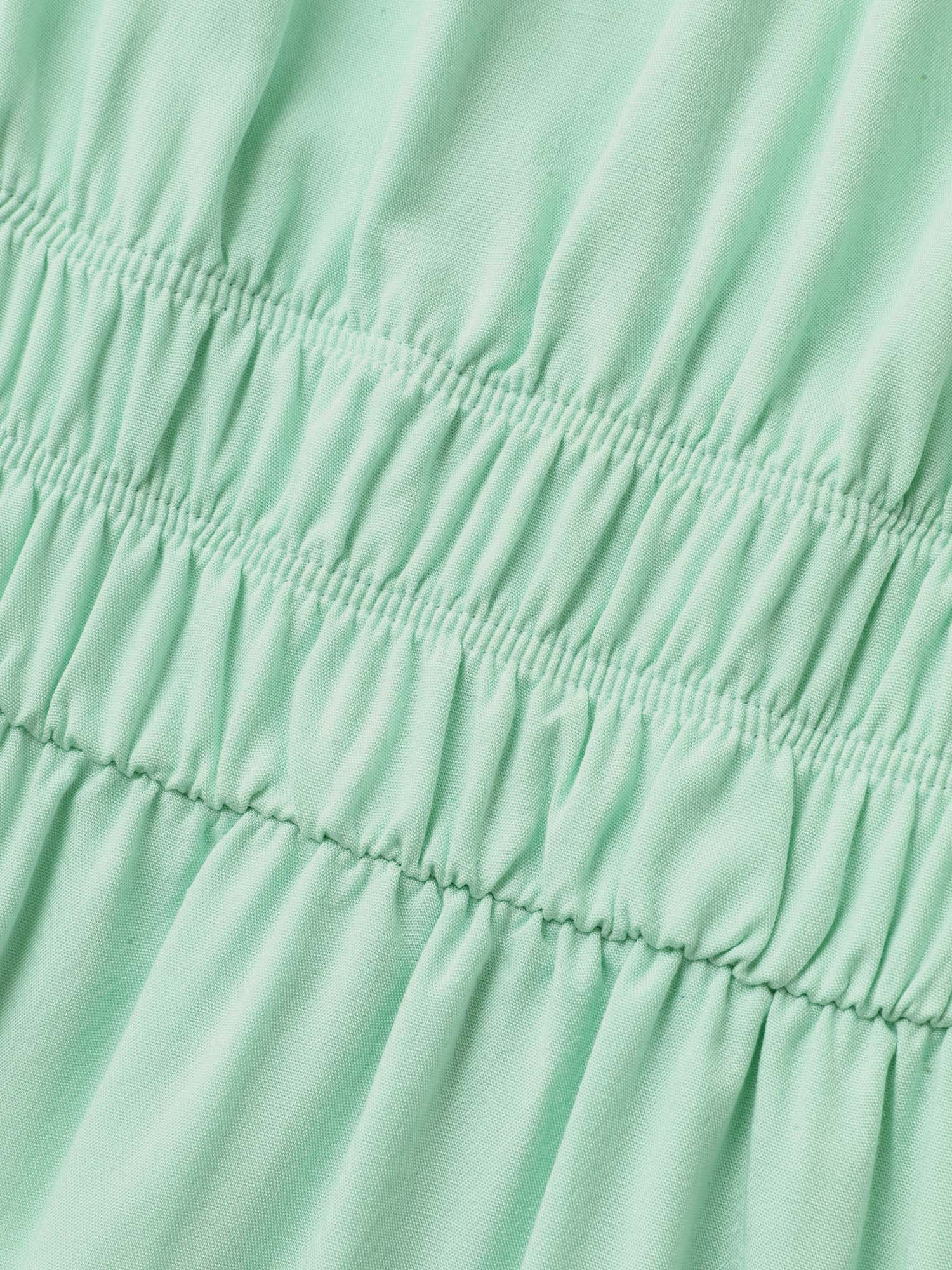 Rayon Stretchy Waist Pockets Knee Dress