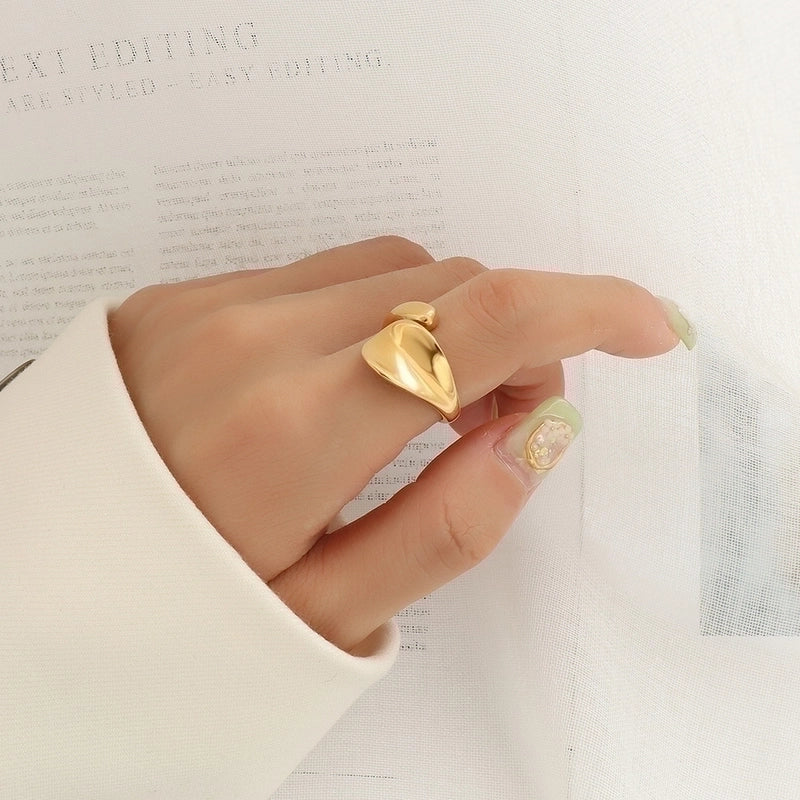 Geometric 304 Stainless Steel No Inlaid 18K Gold Plated Plating