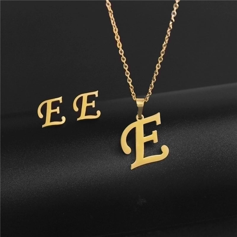 Minimalist Letter Stainless Steel Polishing No Inlaid