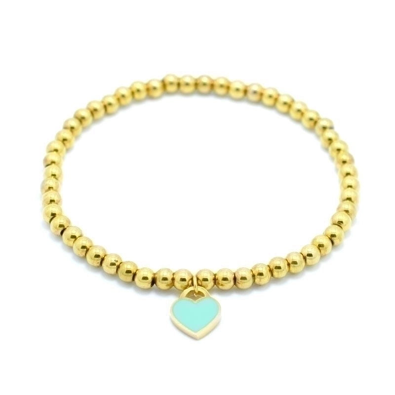 2 Pieces Basic Modern Style Heart Shape Stainless Steel Plating 18k Gold Plated Bracelets