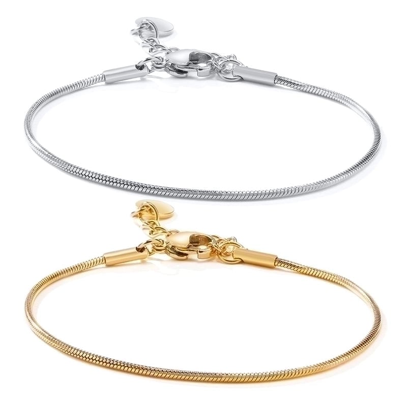 IG Style Minimalist Solid Color 201 Stainless Steel 18K Gold Plated Bracelets In Bulk