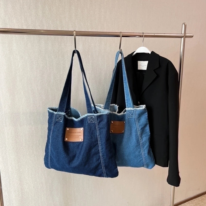 Women's Large All Seasons Denim Classic Style Sports Canvas Bag Handbag Tote Bag