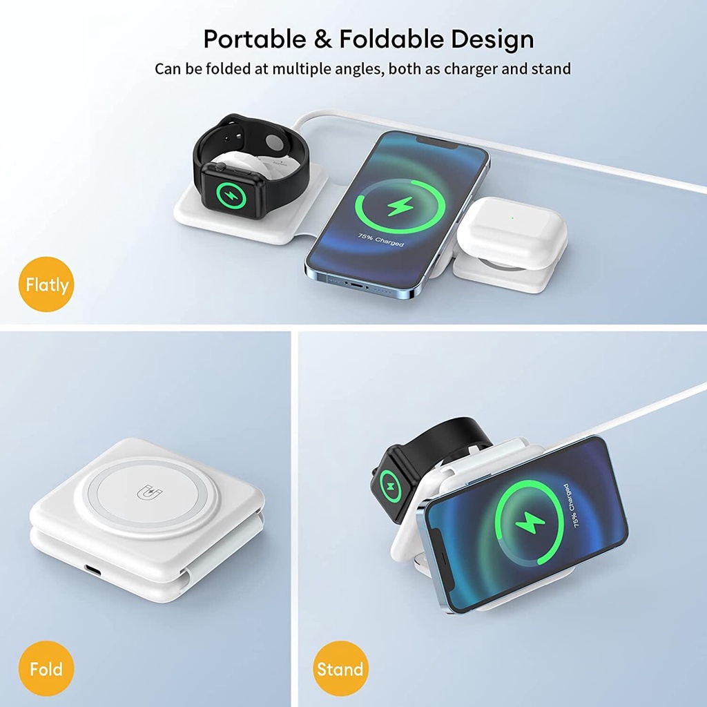 Foldable 3 in-1 Charging Station for Apple Devices